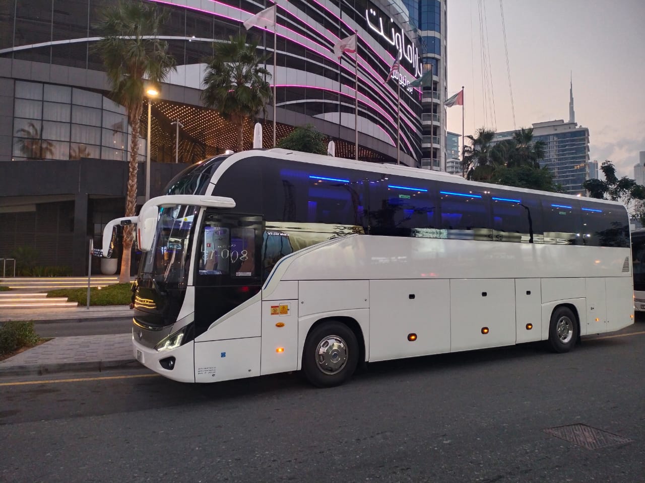 yutong bus 35 seater side view by alweam passenger transport bus rental